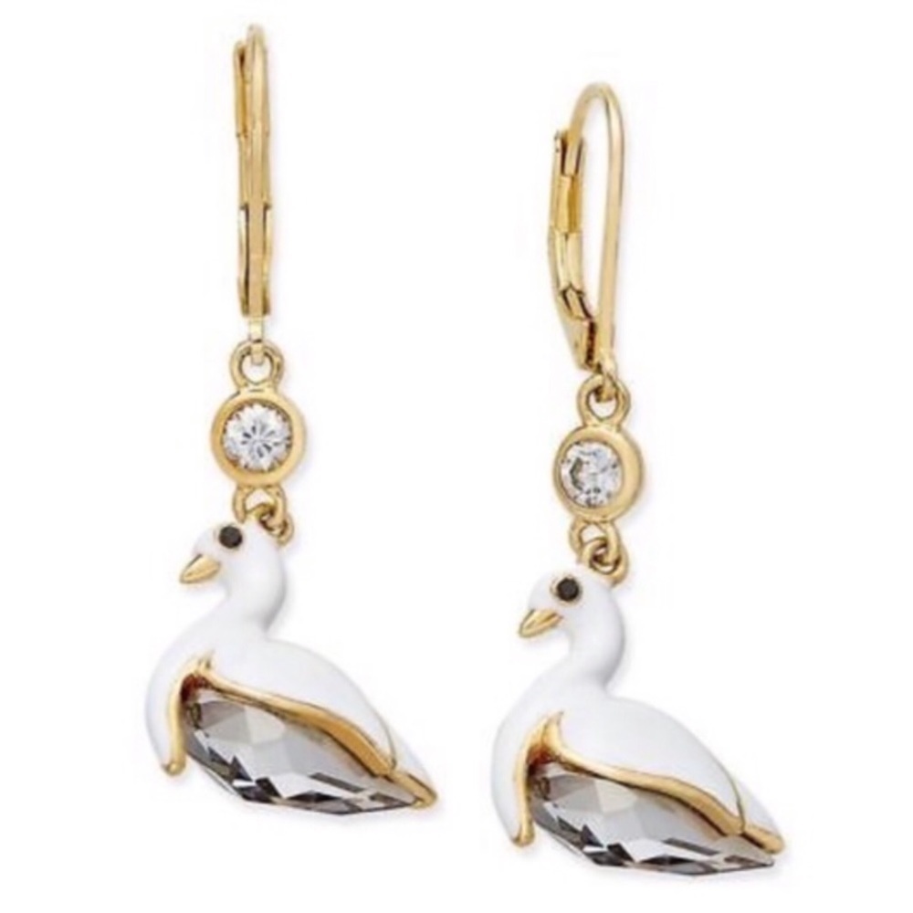 KATE SPADE • On Pointe Swan Drop Earrings